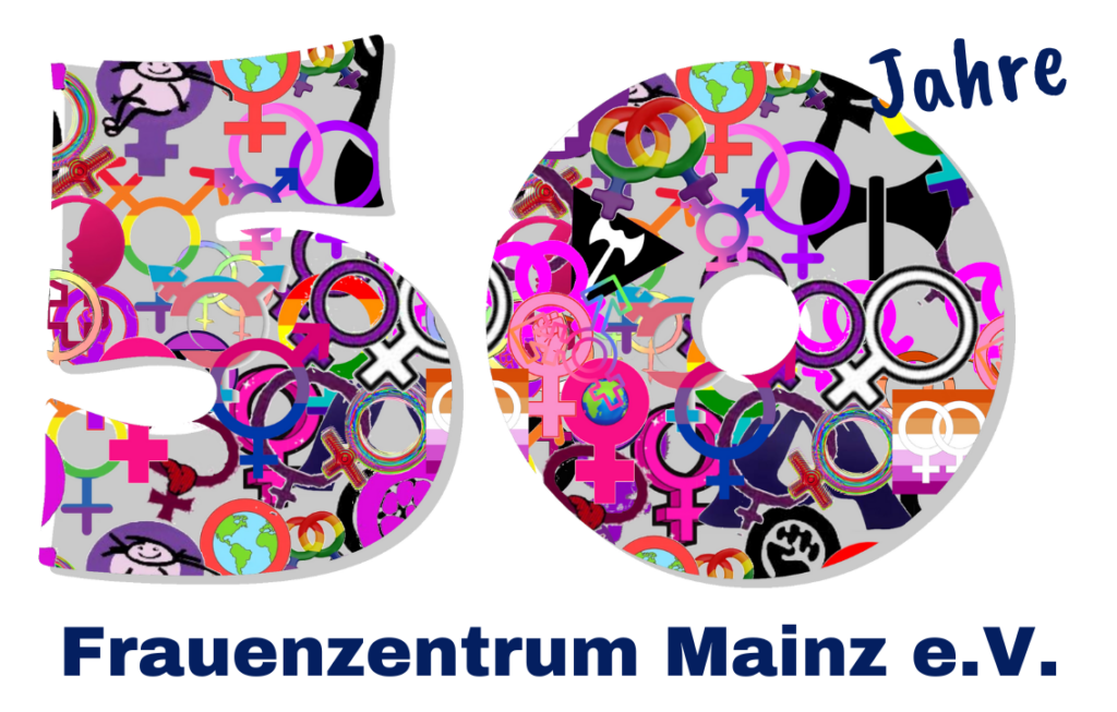 Logo fünfzig Jahre Frauenzentrum Mainz