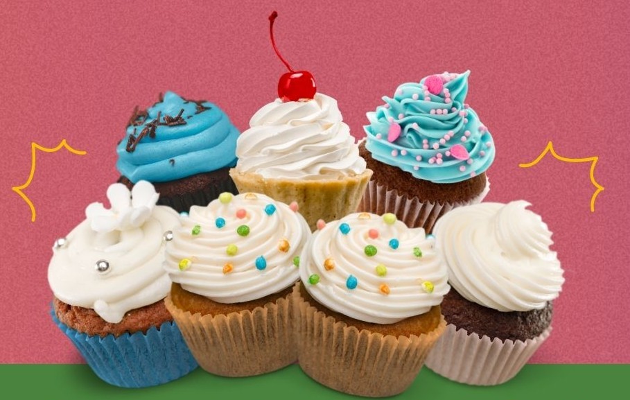 Bild von bunten Cupcakes